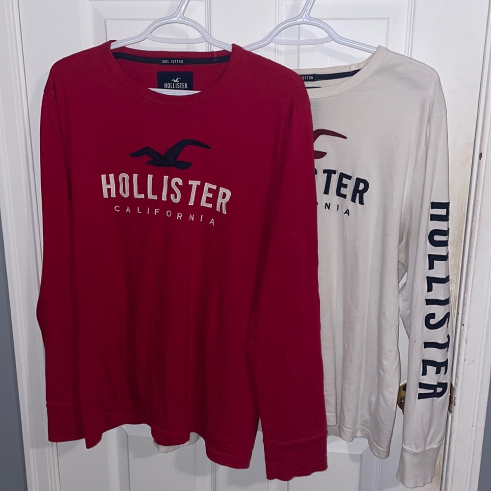 2 mens Hollister long sleeve tees size L